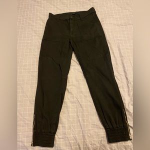 Jbrand black jeans, gathered ankle
